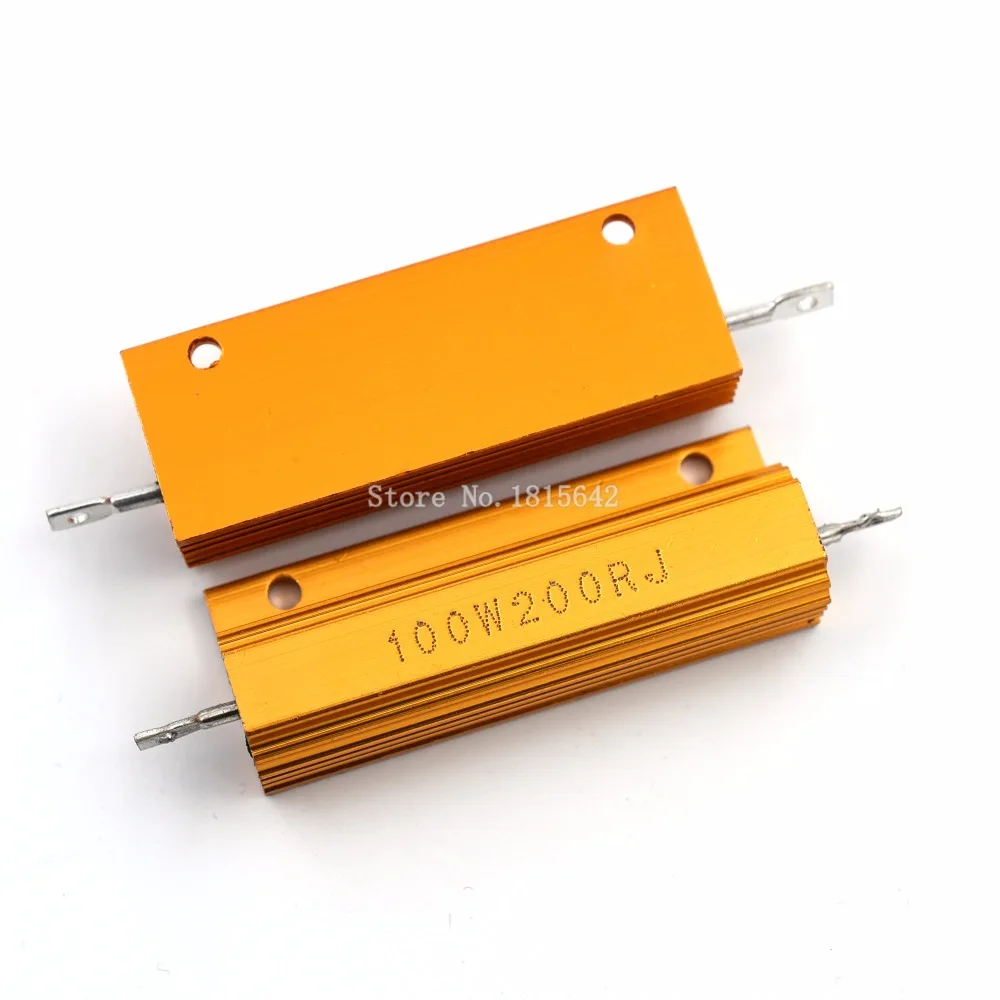 RX24 100 Вт 200R 200RJ металлический корпус алюминиевый Золотой резистор Высокая