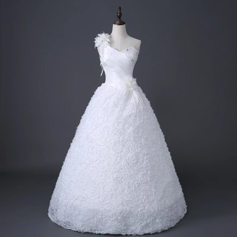 Горячая Распродажа Весна и лето корейский стиль vestidos de noiva одно плечо дизайнерские свадебные платья с рукавами женское платье принцессы