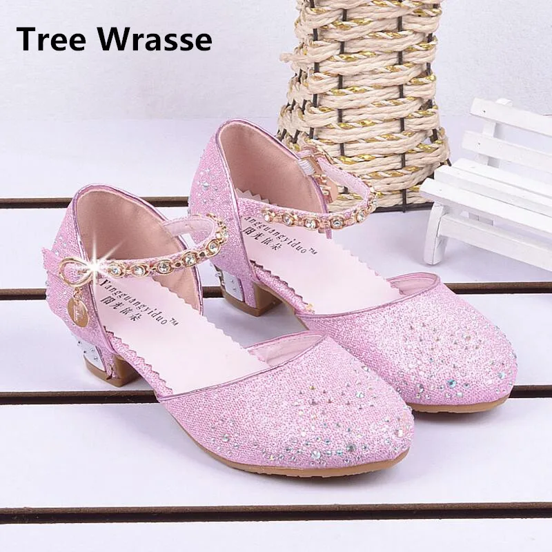 Детские сандалии принцессы летние дышащие тонкие туфли со стразами на среднем