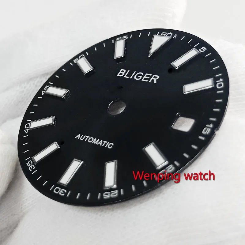 Bliger 29 2 мм 1 шт. стерильный ярко синий/белый/черный циферблат подходит для ETA 2836/2824