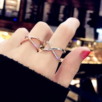 miara l female han version hipster student personality open index finger ring web celebrity contracted rose go