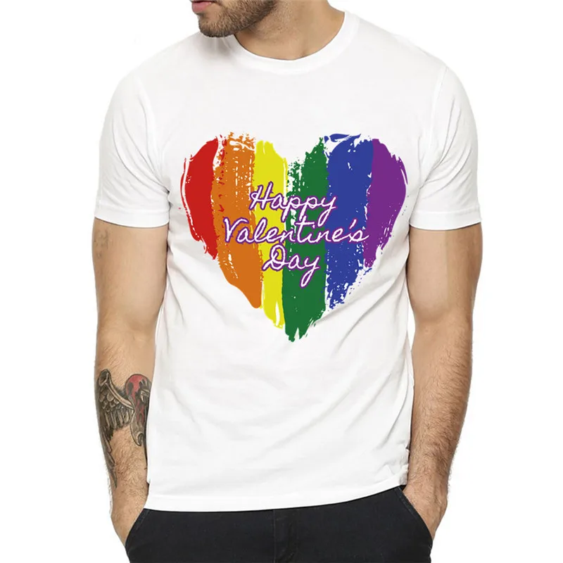 Мужская футболка с принтом Lgbt Gay Love Rainbow летняя повседневная is Love|Мужские