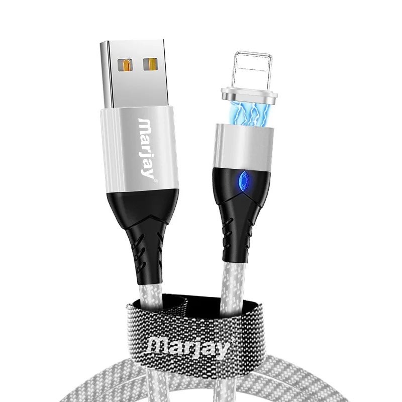 Silver IOS Cable Магнитный usb-кабель Marjay для iPhone, кабель для быстрой зарядки и передачи данных для iPhone XS Max, XR X 8, 7, 6 S, Ipad, кабель для мобильного телефона - Цвет: Silver IOS Cable