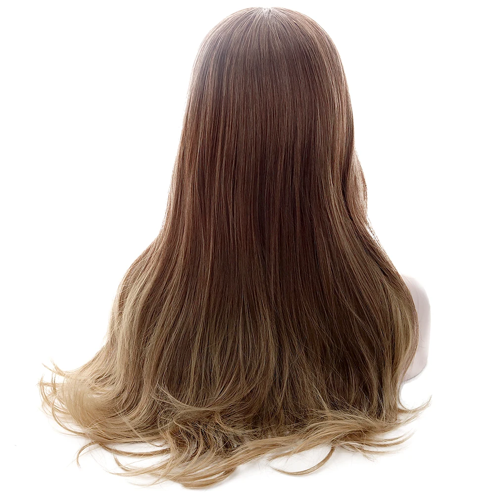 Бесплатная Красота Длинные волнистые синтетические каштановые дымчатые