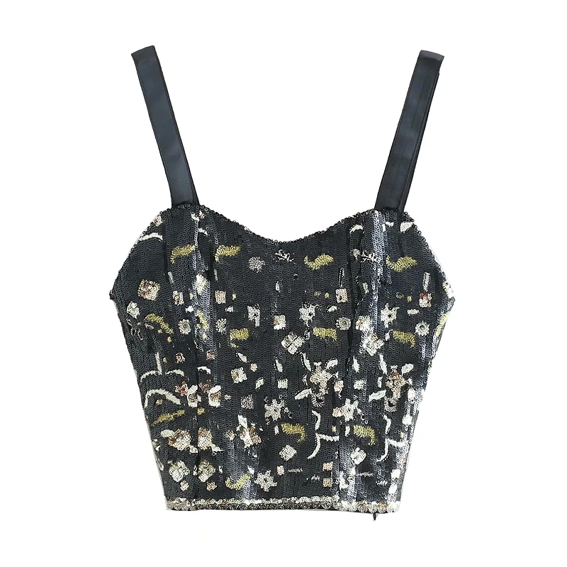 Женская мода с блестками платье вышивкой женская блузка Сексуальная v шея