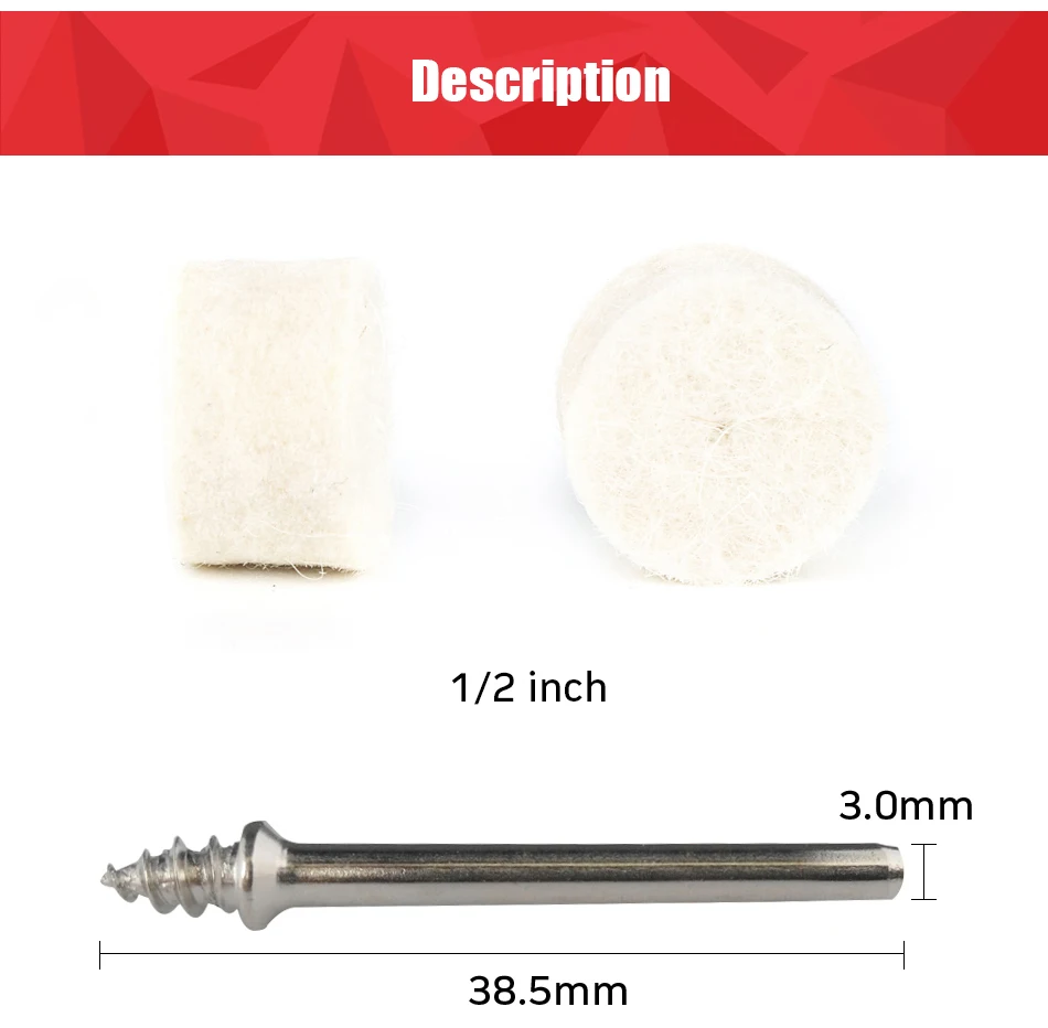 1/" 1/4" войлочные полировальные Колеса Dremel аксессуары Подходит для Diy дрель электроинструменты Dremel вращающиеся инструменты Dremel инструменты