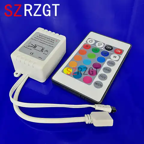 Контроллер RGB для светодиодных лент, 24 клавиши, постоянный ток 12 В, ИК-пульт дистанционного управления для светодиодных лент SMD 3528 5050 RGB