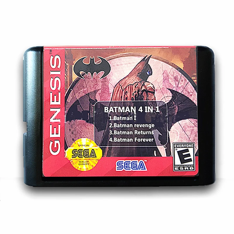 Бэтмен 4 в 1(I Vengeance Return Forever) с файлом функций экономии 16 бит Sega MegaDrive Genesis картридж