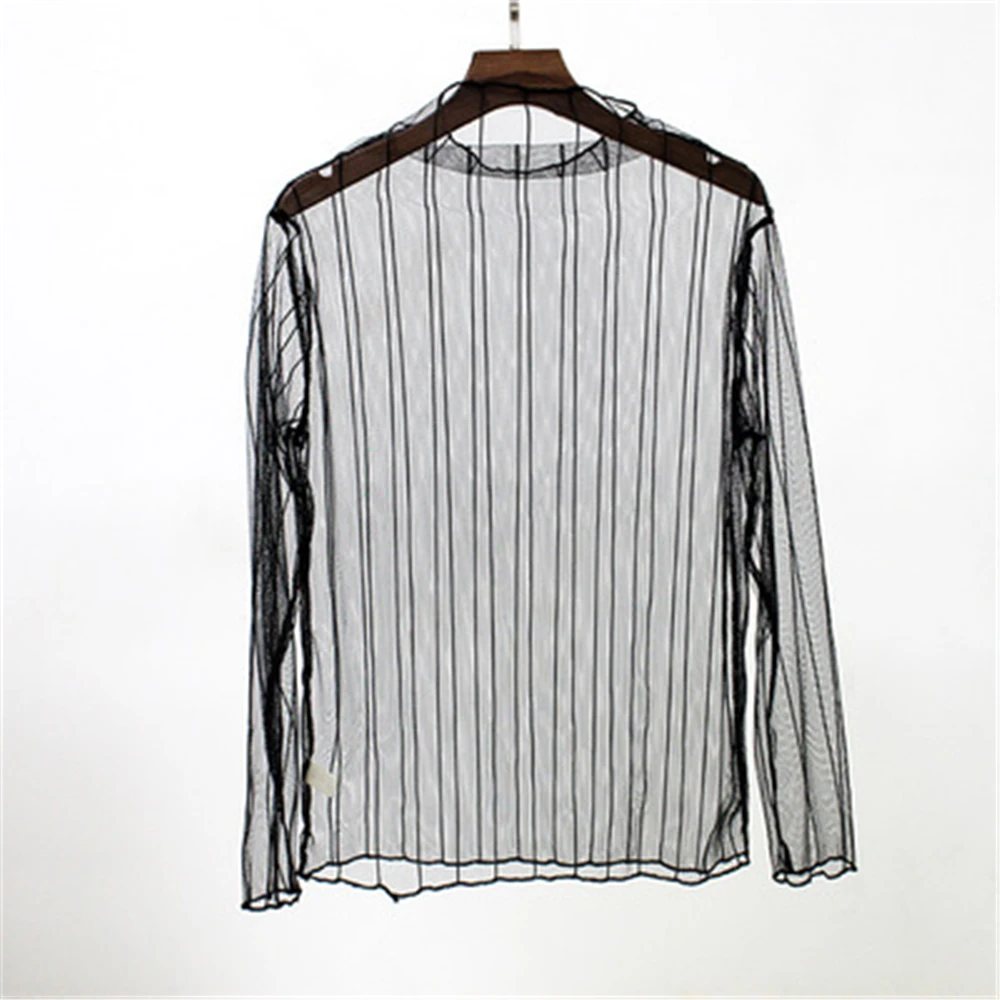 Женская кружевная блузка в горошек с длинным рукавом | одежда