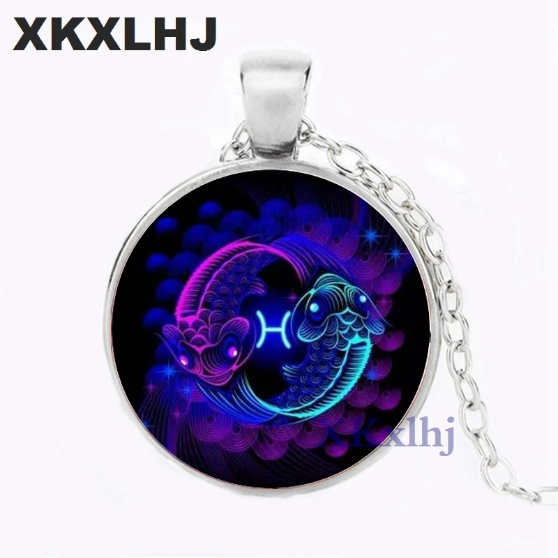 

XKXLHJ Virgo Sign Necklace 12 Star Constellation Pendant Zodiac Horoscope Astrology Disk Necklaces Cancer Gemini Leo Jewelry