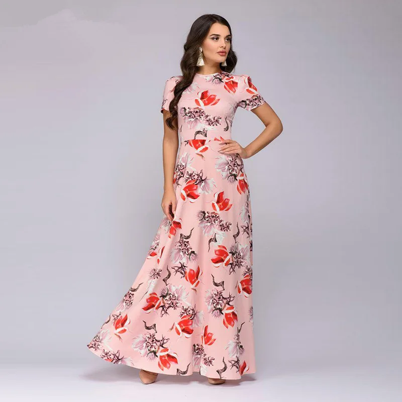 Летнее платье с коротким рукавом облегающее ТРАПЕЦИЕВИДНОЕ вечерние элегантное