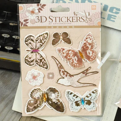 Модные Винтажные европейские свадебные деокративные 3D клейкие наклейки на DIY подарок/фотоальбом/Скрапбукинг Ремесло бумажные принадлежности - Цвет: 11