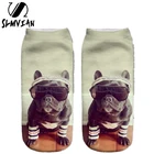 Носки женские SLMVIAN, с 3d-цифровым принтом, с изображением животных, кошек, собак