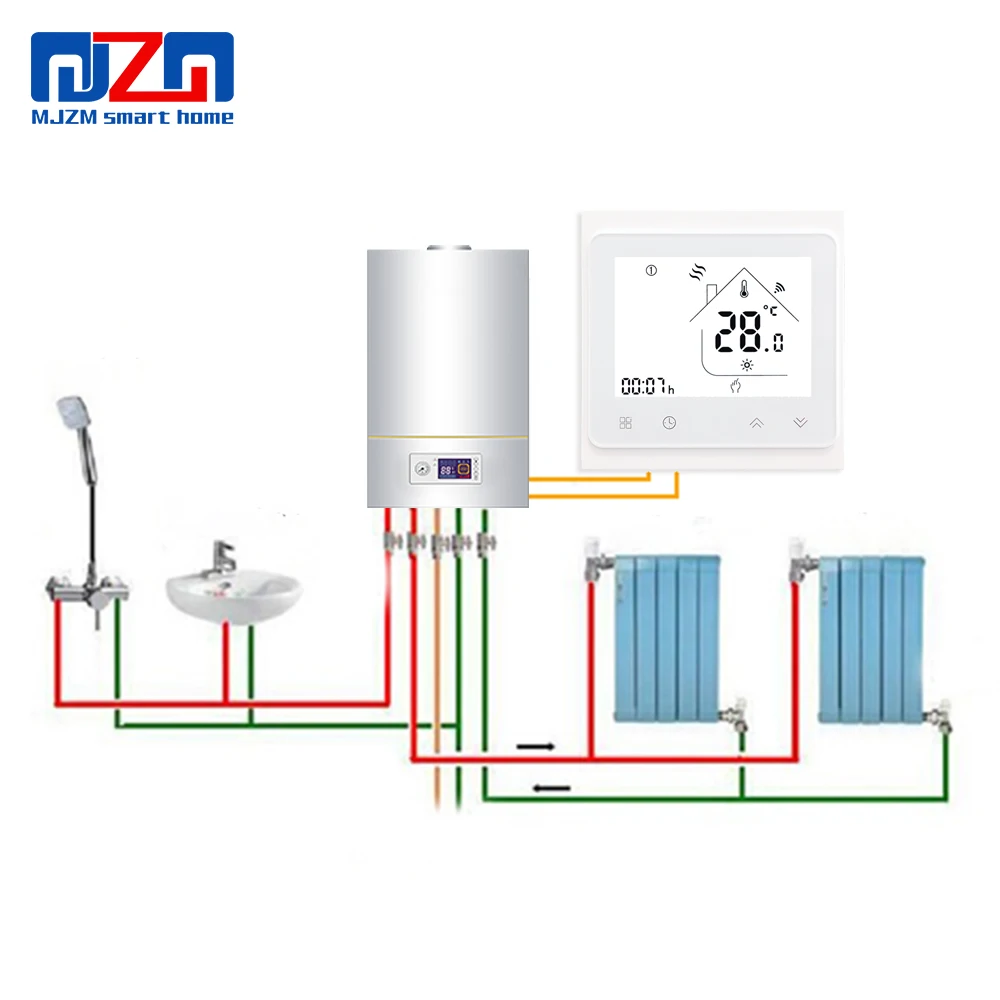 MJZM BGL-002-WiFi термостат регулятор температуры сенсорный ЖК-экран для газового котла