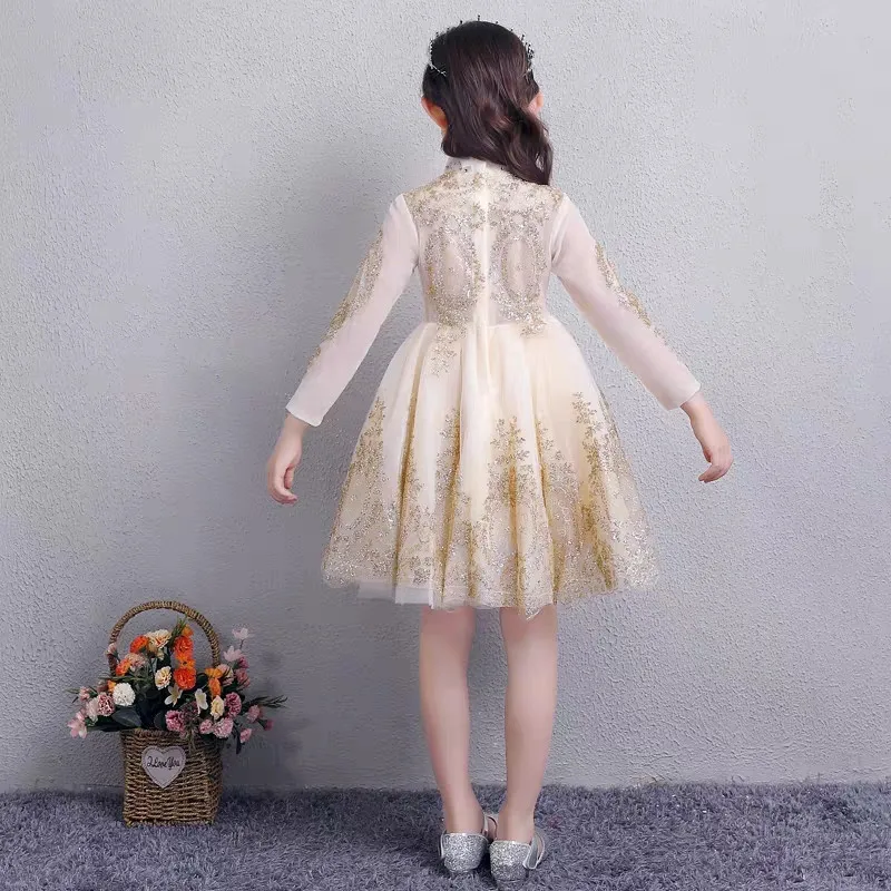 

2019Spring New Kids Teens Model Show Performance Princess Sequined Dress Children Girls Fashion Birthday Evening Party Dresses