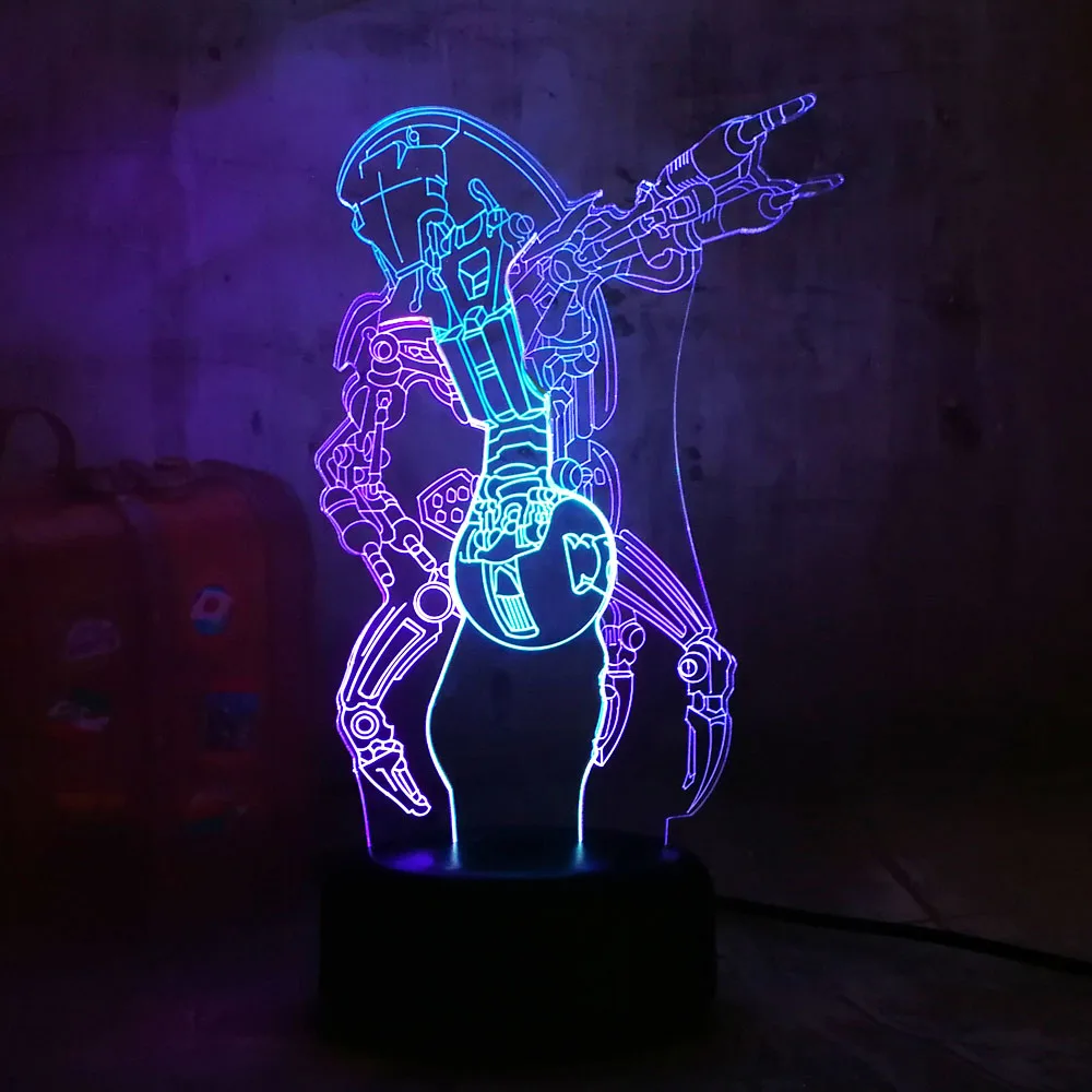 Новый смешанный двойной цветной робот Звездные войны 3D светодиодный RGB 7 сменный