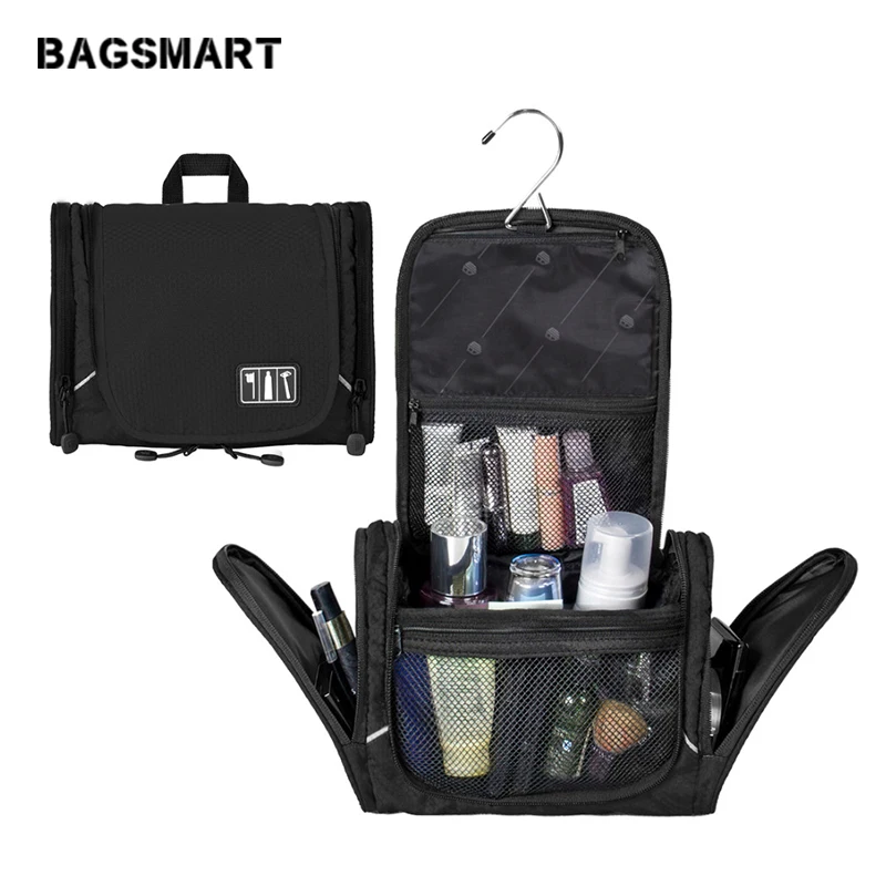 Нейлоновая косметичка BAGSMART с вешалкой водонепроницаемая сумка для туалетных