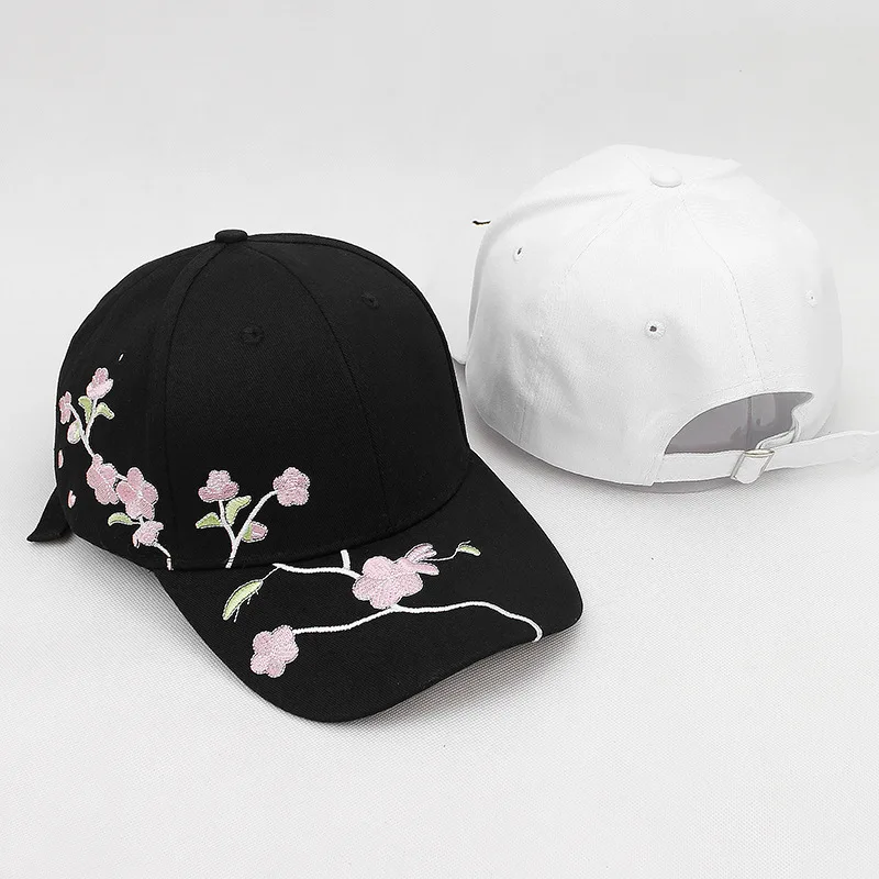 Новый Для женщин мода цветок Бейсбол Кепки вышивка Snapback Шапки Хлопок Женский для