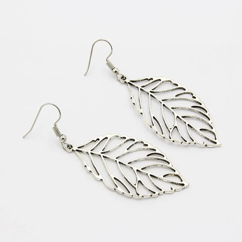 Earrings for Woman New Boho Vintage Tibetan Silver Retro leaf Long Hanging Statement Jewelry Women earrings | Украшения и