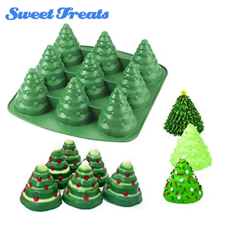 Подсластители 3D Рождественская елка помадка торт Хлеб украшения Сахар ремесло