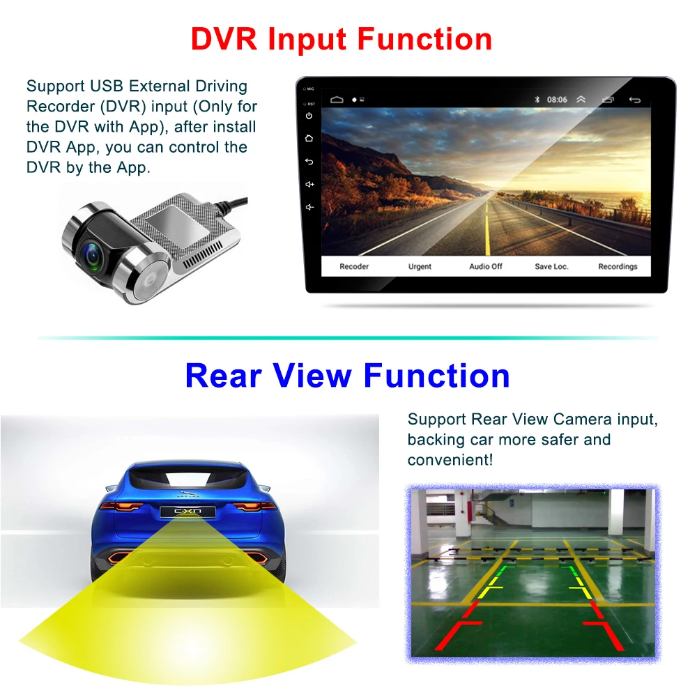 AMPrime автомобильный радиоприемник 10 1 ''большой экран Android навигация