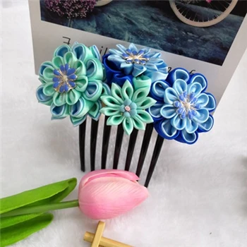 Blue color(1 pc) Новинка, ручная работа, японское кимоно, Сакура, аксессуары для волос, декоративные шпильки для волос, трендовая одежда для волос, головные уборы для женщин - Цвет: Blue color(1 pc)
