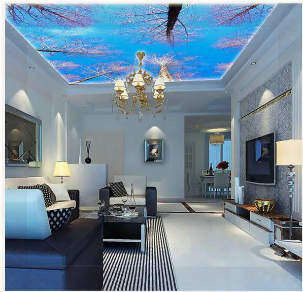 Wallpapers Landscape trees sky ceiling frescoes wallpaper mural wall paper papel de parede stickers wallpaper20151212 | Обустройство
