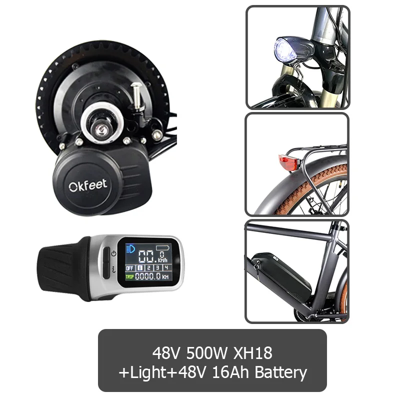 48v500w LG 48v16ah Tsdz2 Tongsheng 36V 48V 250W 350W 500W звездочка цепной передачи Mid приводной двигатель электрический велосипед, фара для электровелосипеда в Conversion Kit с Батарея - Цвет: 48v500w LG 48v16ah