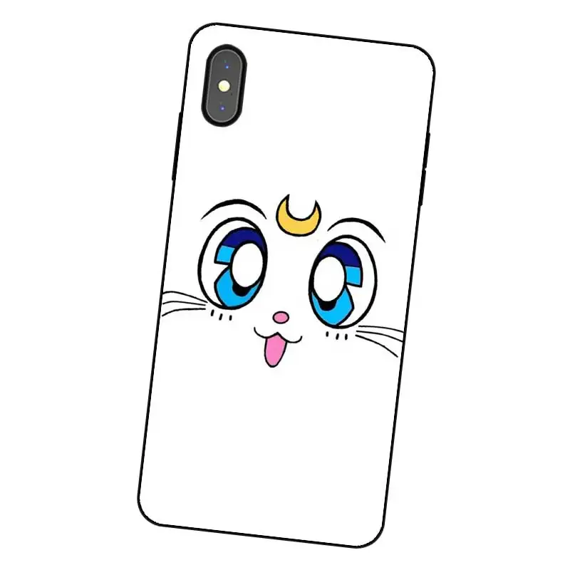 P191 Sailor Moon Lovely Black Silicone Case Cover For Apple iPhone 11 Pro XR XS Max X 8 7 6 6S Plus 5 5S SE |