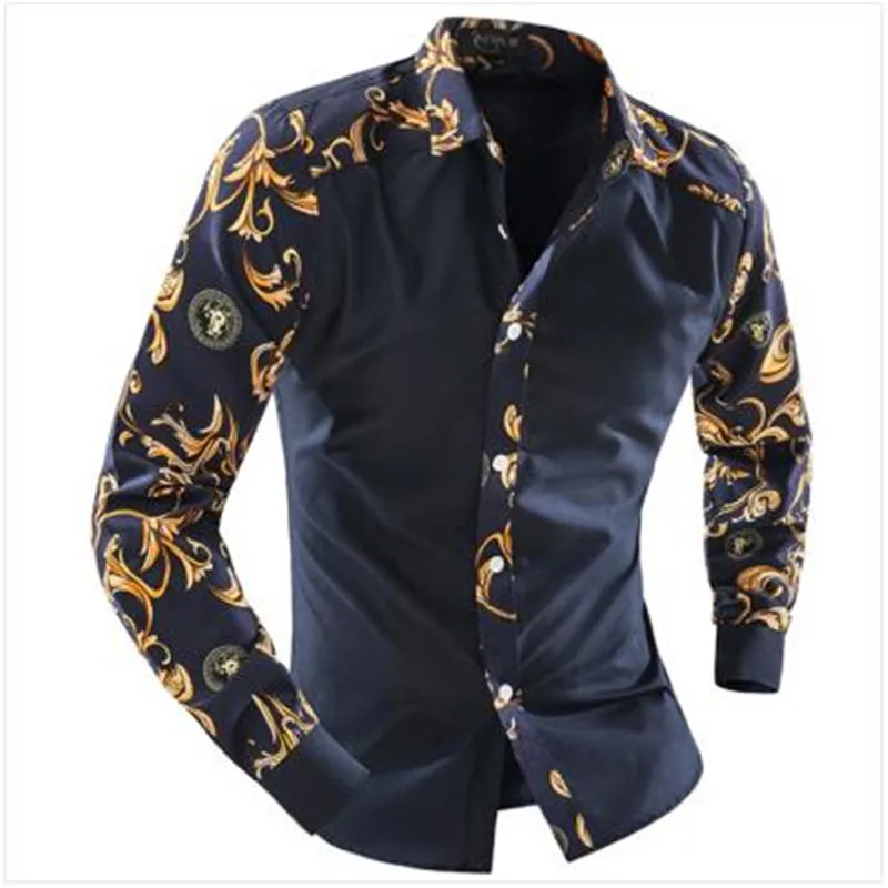 2017 мужская мода рубашка фантазия шить прилив тонкий квадратный воротник платье с