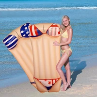 2019 new sexy bikini inflatable swimming pool float 18090cm giant adults water floating island swim board air mattress fun toys