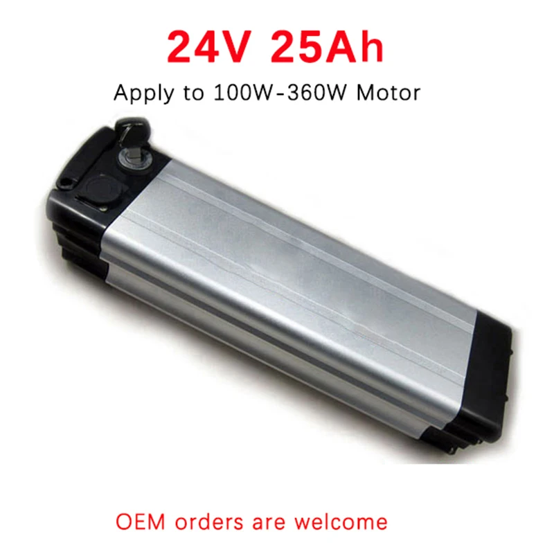 24V 25Ah 500W комплект литий-ионных батарей для электровелосипеда батарея серебряного