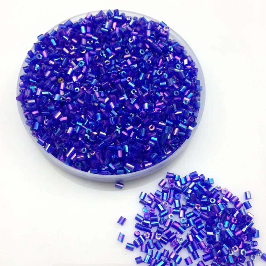 Прозрачные бусины разделители Королевского синего цвета 16 г 1000X 2*3 мм|beaded bridal|bead