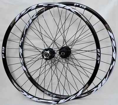 26 black hub gray 2" 29" 27," 32 отверстия дисковый тормоз колеса для горного велосипеда шесть отверстий Центральный замок колеса горного велосипеда передние 2 задние 4 герметичные подшипники - Цвет: 26 black hub gray