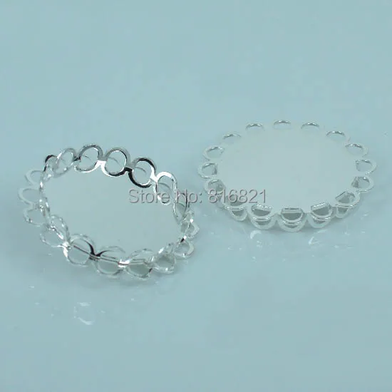 Пустая двойная круглая филигрань кружевной ободок из смолы кабошон основа