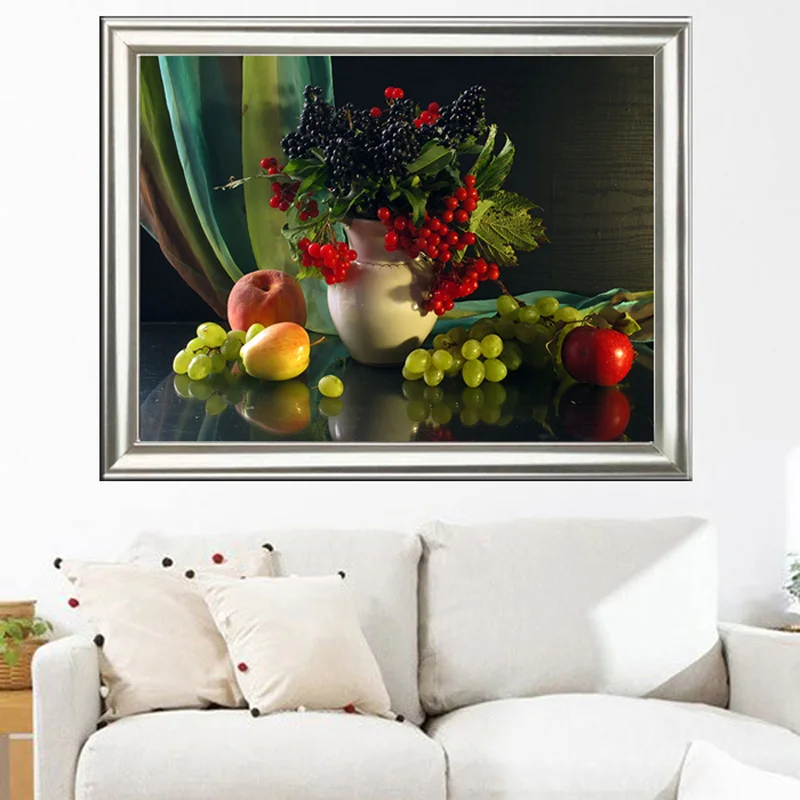 Алмазная мозаика Рукоделие 5D фруктовая вышивка DIY ваза с фруктами из бисера