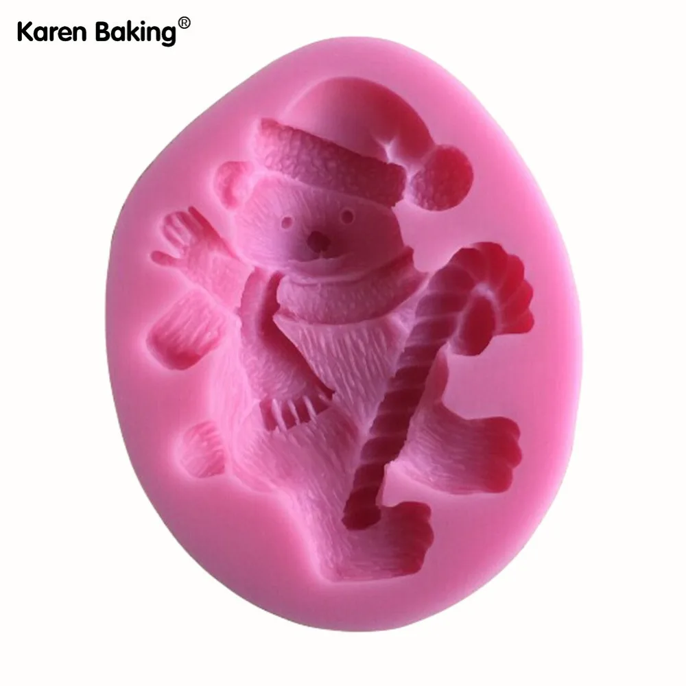 Рождественская серия мультфильм Силиконовые помадки 3D Торт Инструменты плесень