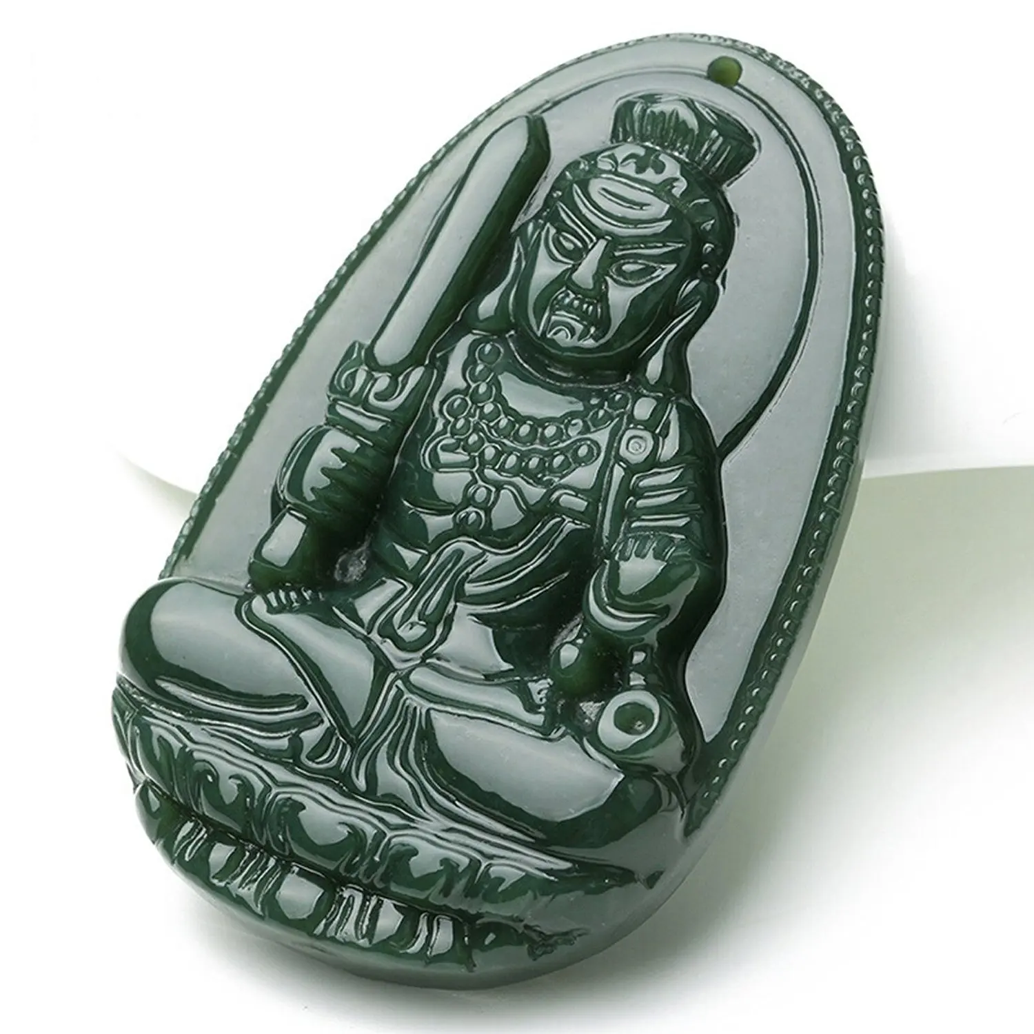 Koraba ювелирные изделия 100% натуральный нефрит ручная резьба Acalanatha Bodhisattva Ожерелье
