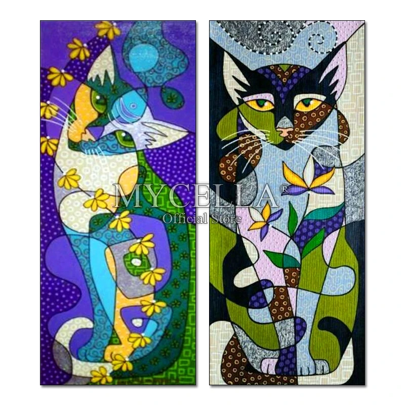 

Home Decor Diamond Embroidery DIY 5D Diamond Painting Cartoon Cat Flowers Diamond Cross Stitch Rhinestone Mosaic Full Rhinestone