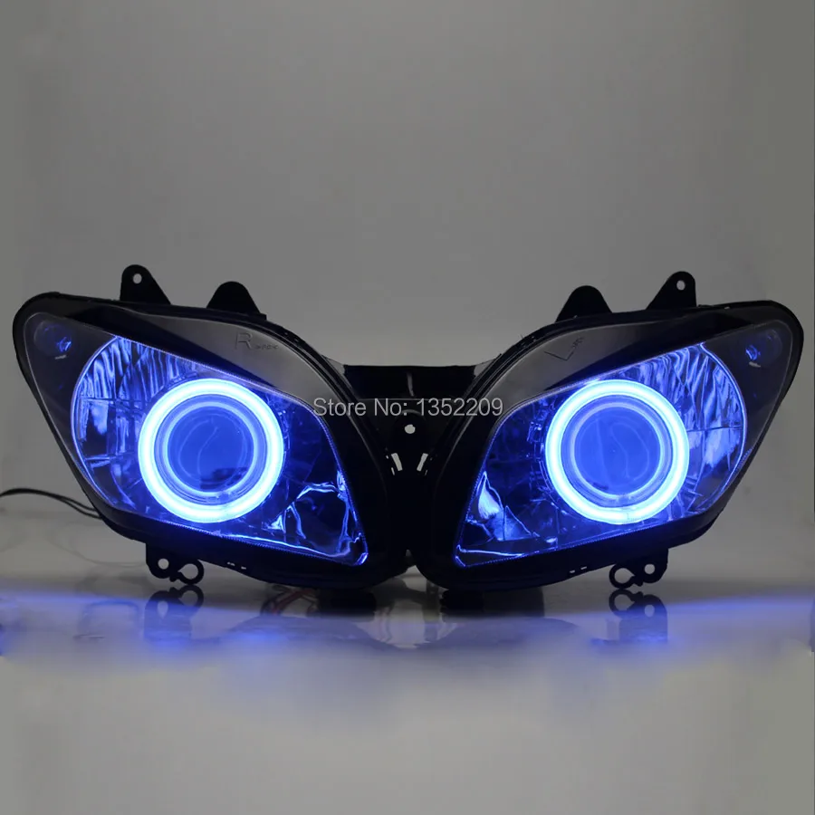 1 комплект фар проектора в сборе HID Blue Angel Eyes для Yamaha YZF R1 2002-2003 Custom