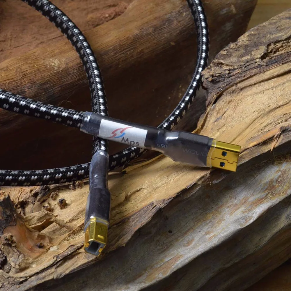 MPS USB коннектор с позолоченным разъемом 99.9997% OCC + посеребренный кабель для
