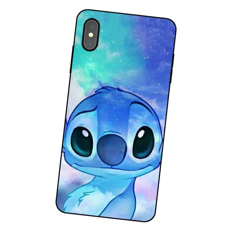P212 Stitch Lovely Black Silicone Case Cover For Apple iPhone 11 Pro XR XS Max X 8 7 6 6S Plus 5 5S SE |