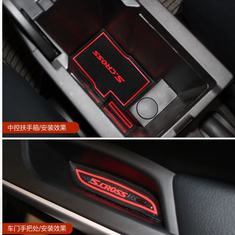 Для 2014-2017 2018 Suzuki SX4 S-Cross S Cross Gate Slot Pad Нескользящие чашки коврики противоскользящие