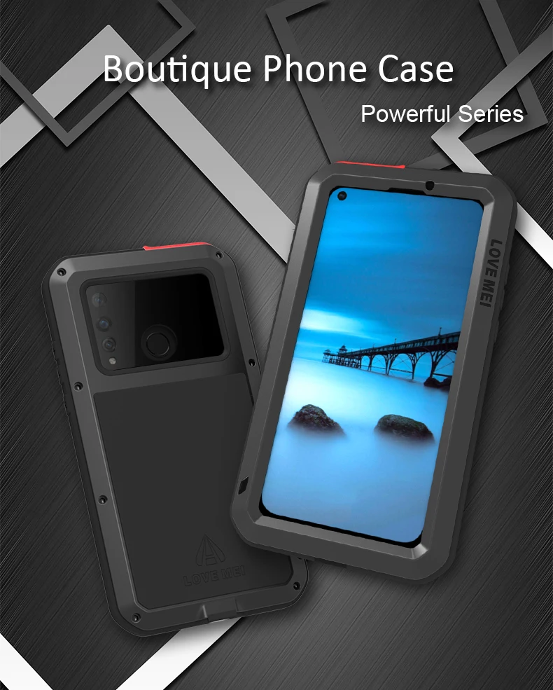Gorilla glass film gift) LOVE MEI металлический водонепроницаемый чехол для Huawei P30 Lite 6 15