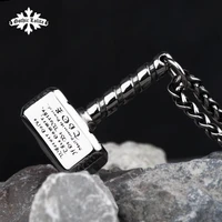 nordic mythology viking rune hammer totem stainless steel necklace the pendant for men mygrillz