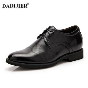 Мужские туфли-оксфорды DADIJIER, классические туфли из спилковой кожи, с увеличением роста, коричневые, черные свадебные деловые туфли, ST74