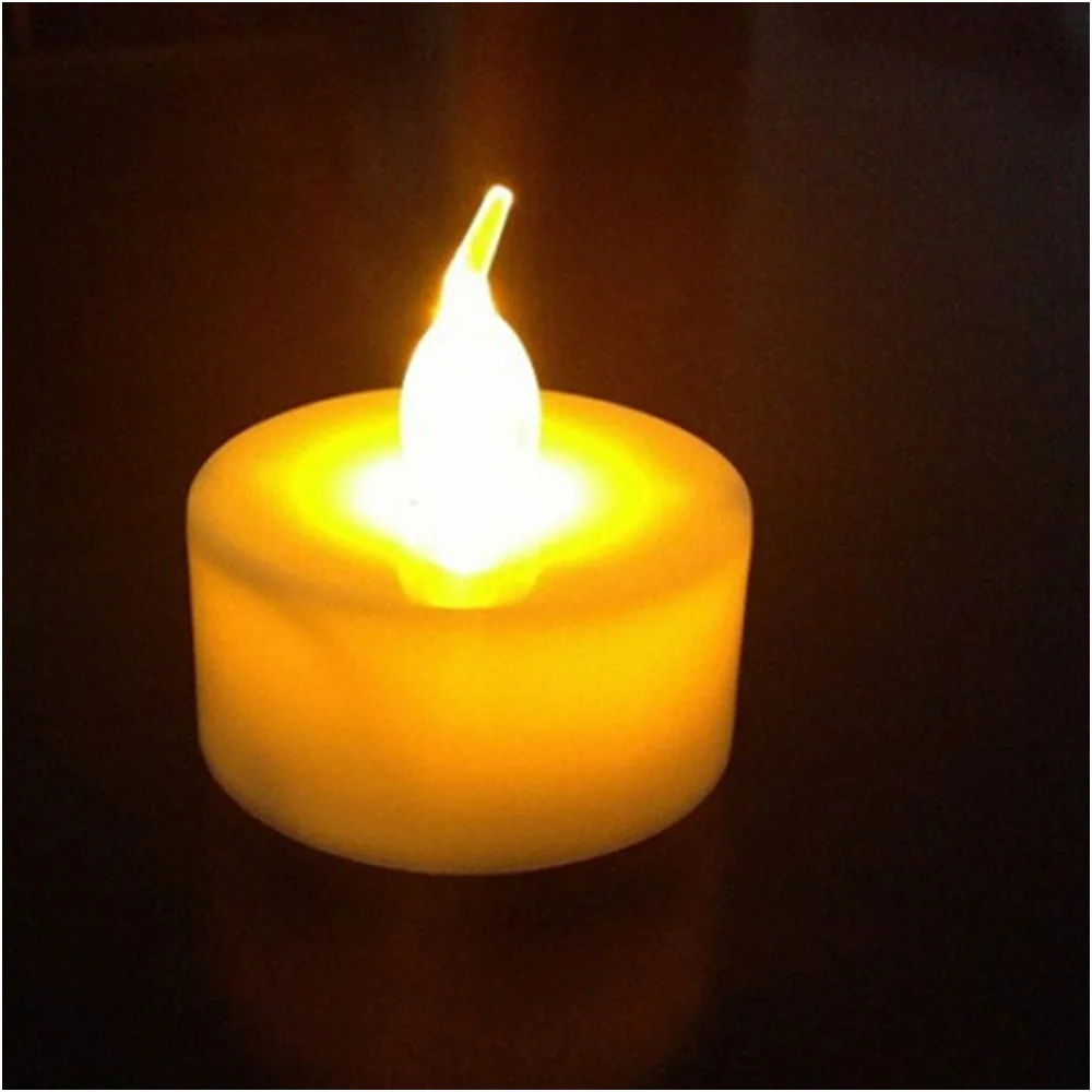 24 pcs/lot Smokeless flameless Electronic LED candle light flashing Yellow Light 1.5 inch Candle Lamp weding party |