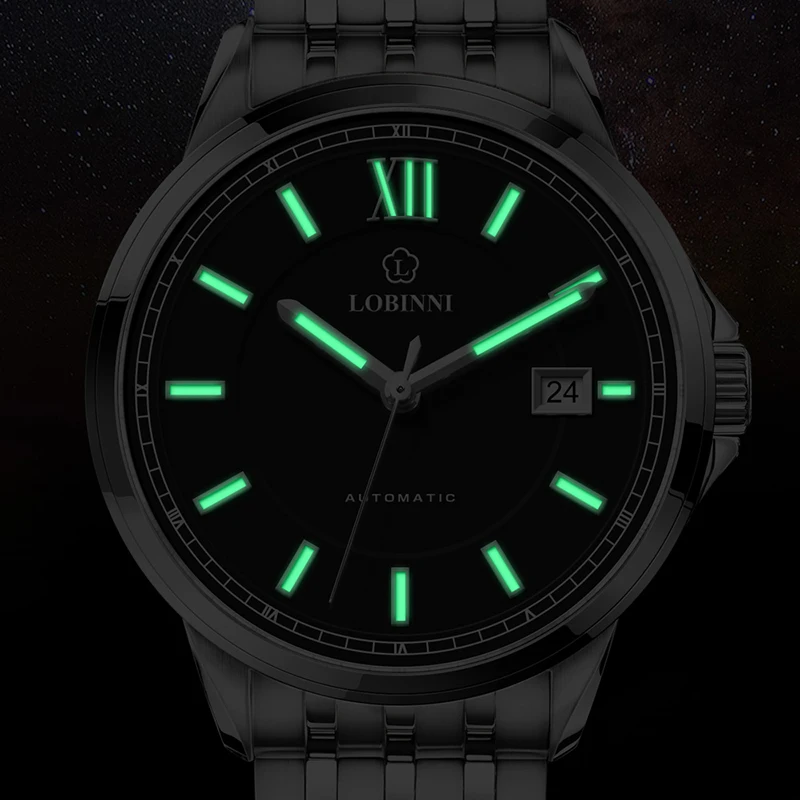 Швейцарские роскошные Брендовые мужские часы LOBINNI сапфировые японские импортные