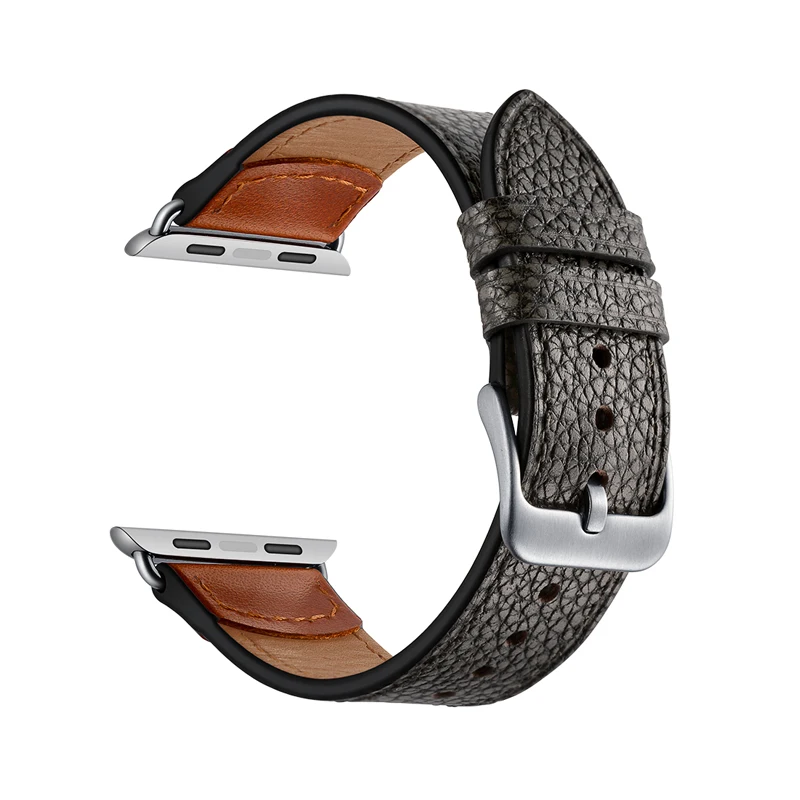 Ремешок из натуральной кожи для apple watch band 44 мм 42 40 38 браслет с каменным узором