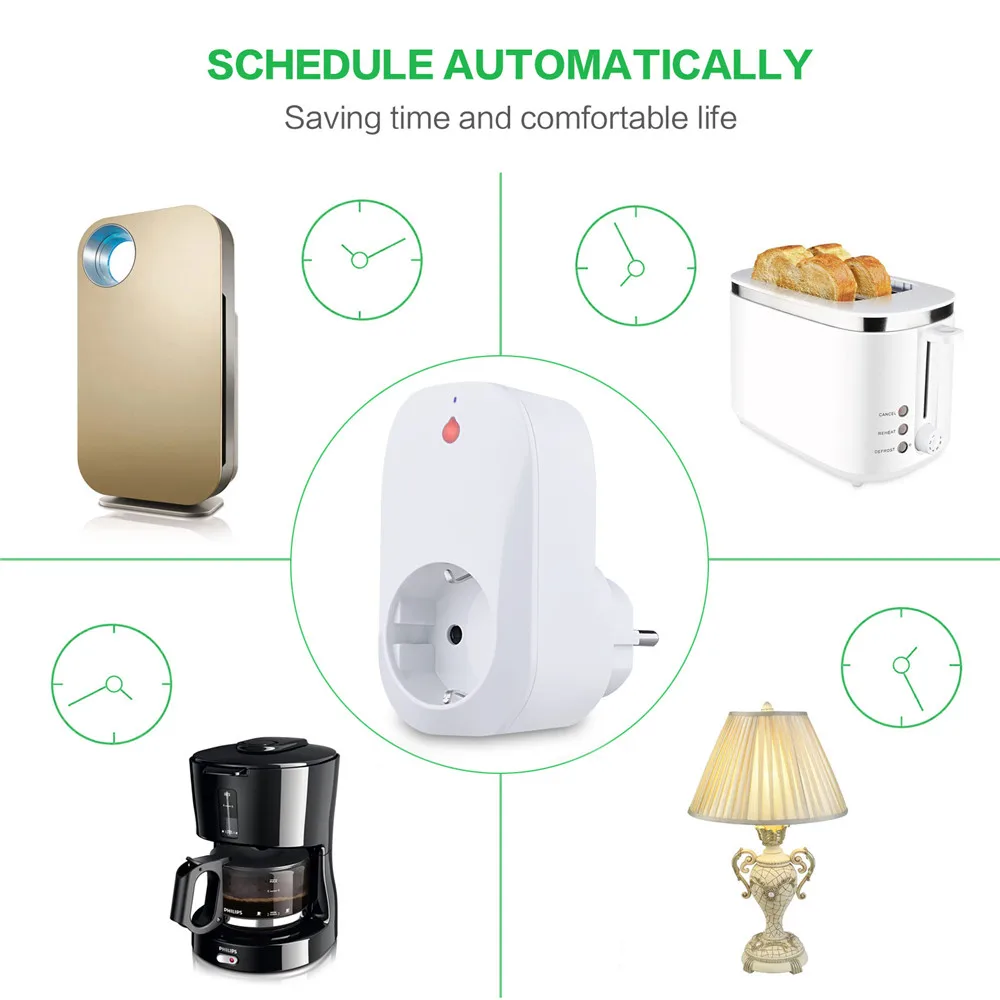 2 шт. Беспроводной Смарт Wi-Fi разъем выход 16A таймер Smart Remote APP Управление ЕС Разъем